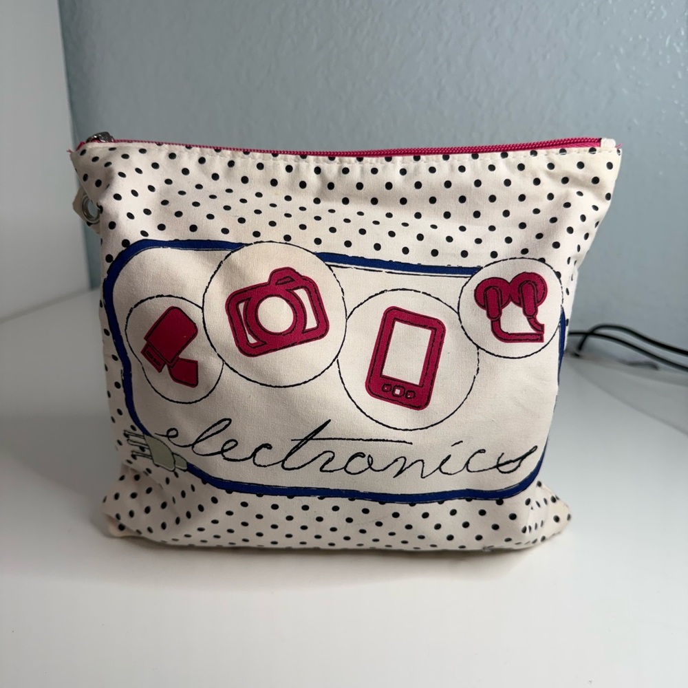 Polka Dot Electronics Pouch